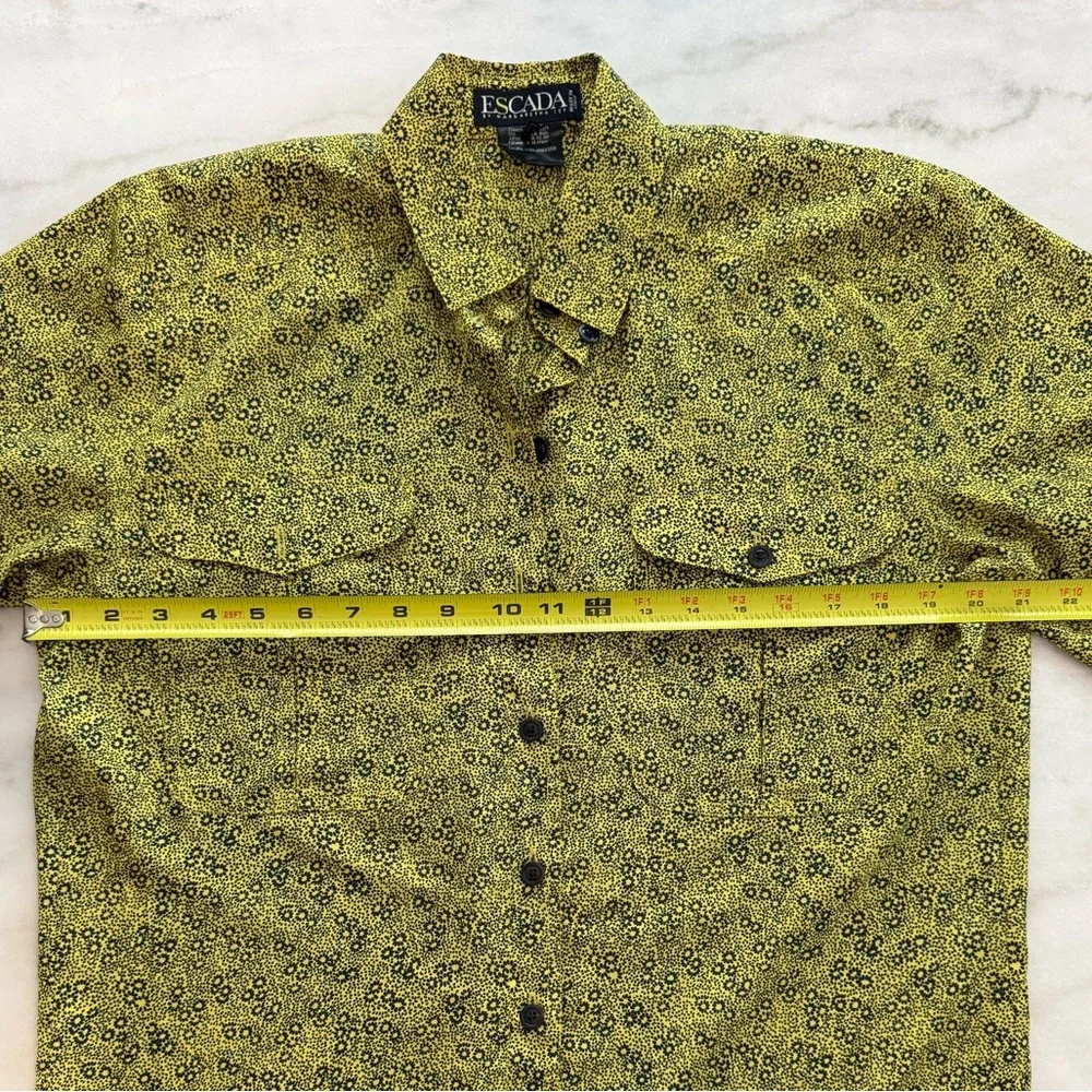 Escada Margaretha Ley Floral Blouse Button Down Designer Luxury Women Size 6 - Picture 7 of 10